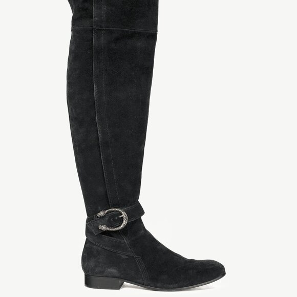 Gucci Dionysus Nero Suede Over-The-Knee Boots - Picture 2 of 13